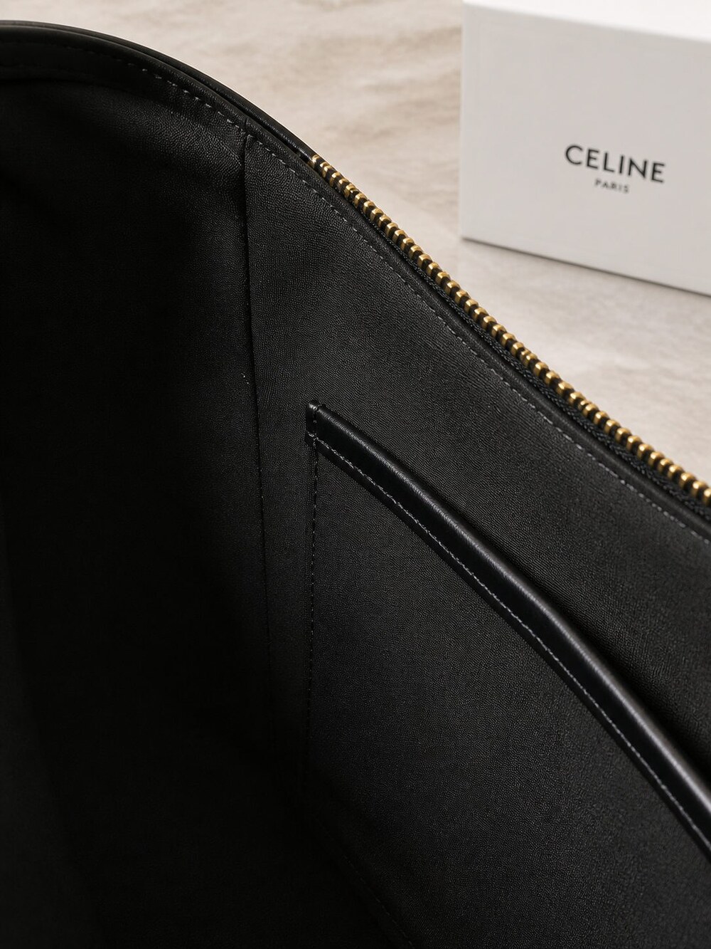 Celine Ava Triomphe Medium Black Leather Shoulder Bag - Picture 9 of 9
